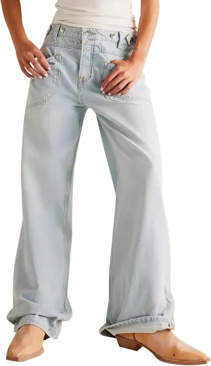 Light Miramar Sweatpants for Women Low Rise Baggy Jeans Loose Fit Boyfriend Straight Wide Leg Stretch Pants