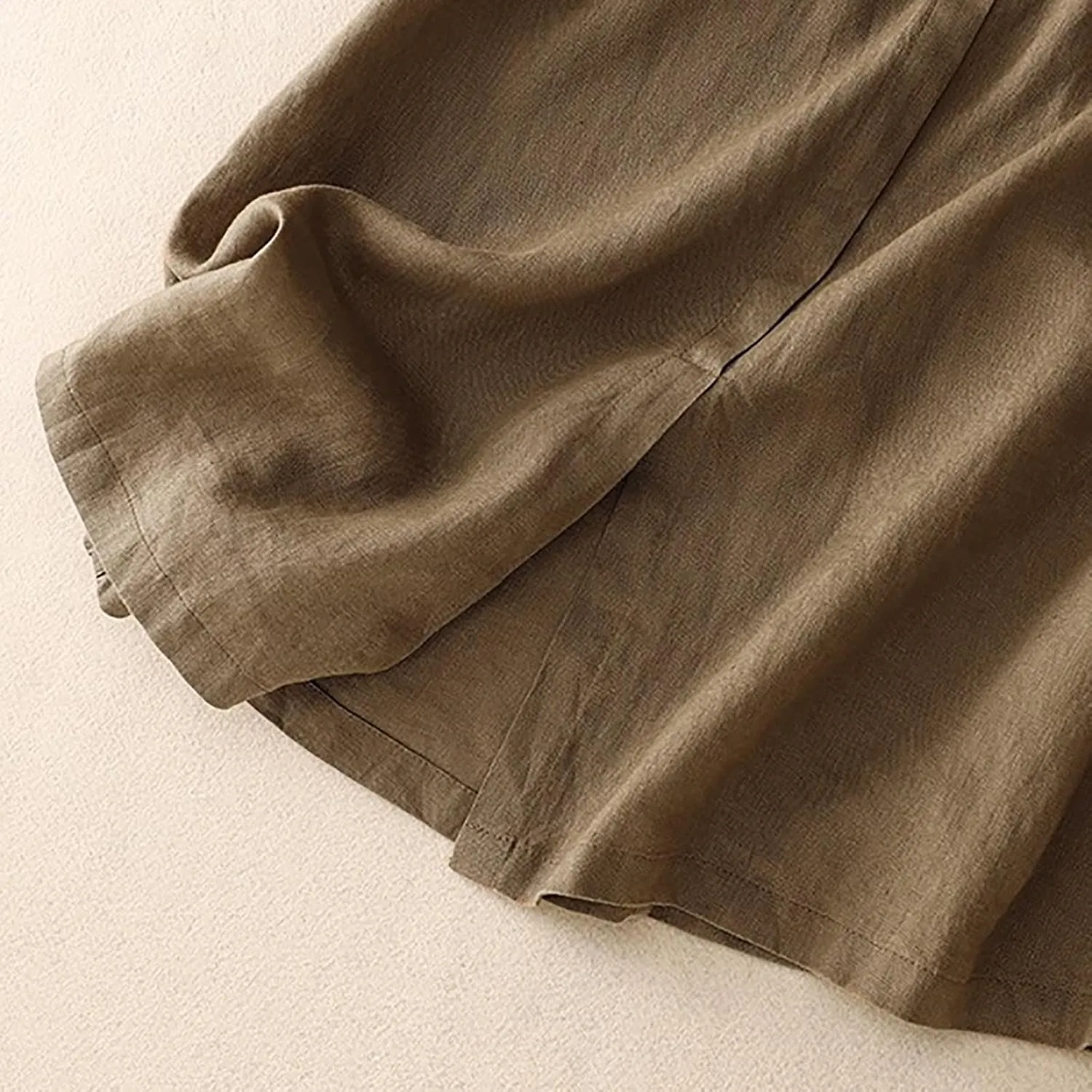 Linen Maxi Skirts for Women 2025 Summer Boho Elastic Waist Skirts Plus Size Trendy Casual Loose Long Skirt Dress