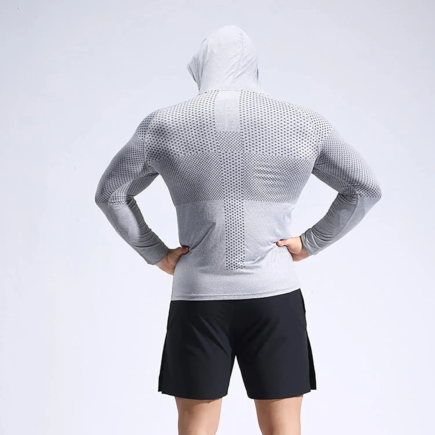 Long Sleeve Hooded Shirts for Men Summer UPF UV 50  Sun Protection T-Shirts Hooded Rash Guard Quick Dry Fishing Tops