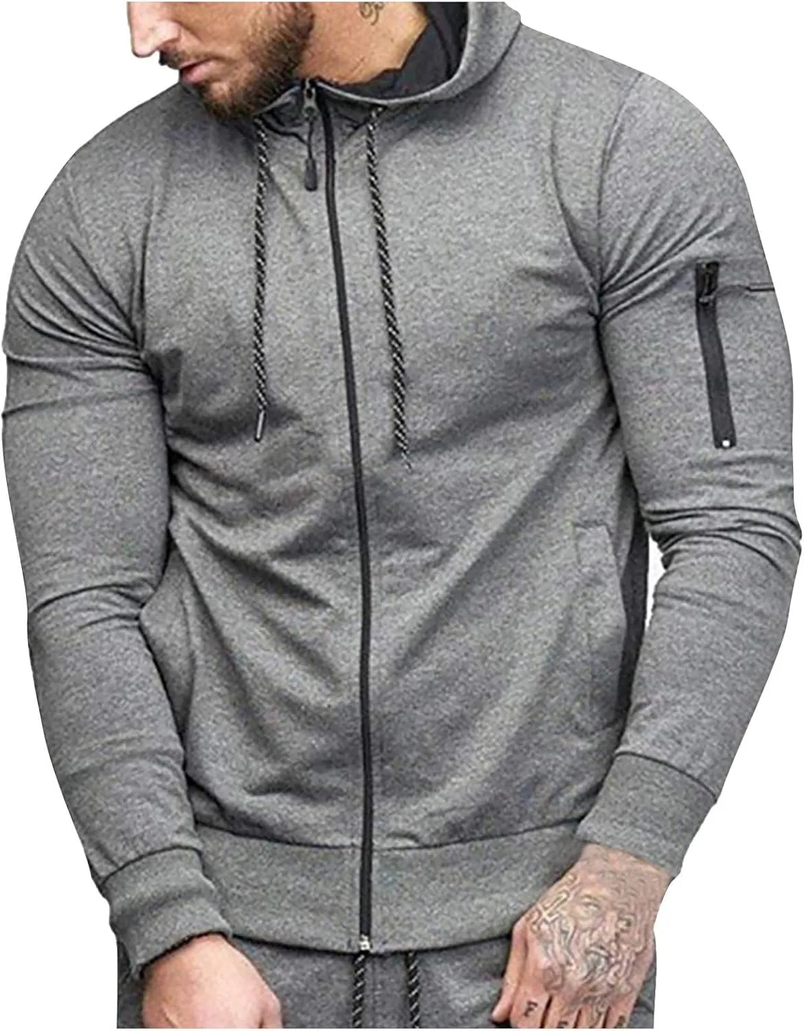 Mens Graphic Hoodies Men's Casual Camouflage Sports Sweatshirt Long Sleeve Zipper Hooded Jacket Coat Men Lightweight Hoodie