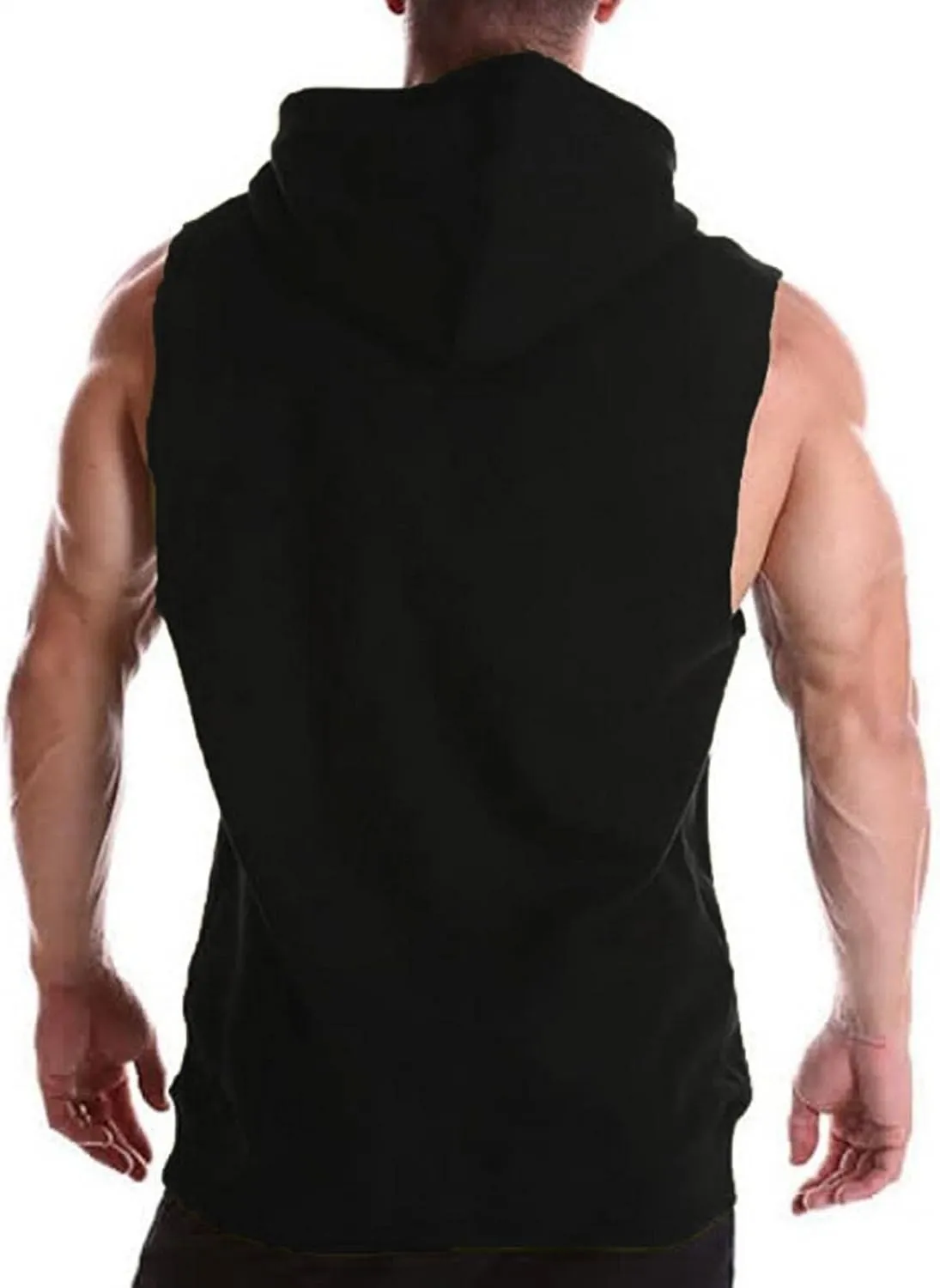 Mens Hoodie Men's Workout Hooded Tank Tops Sports Training Sleeveless Gym Hoodies Bodybuilding Cut Off Muscle Shirts