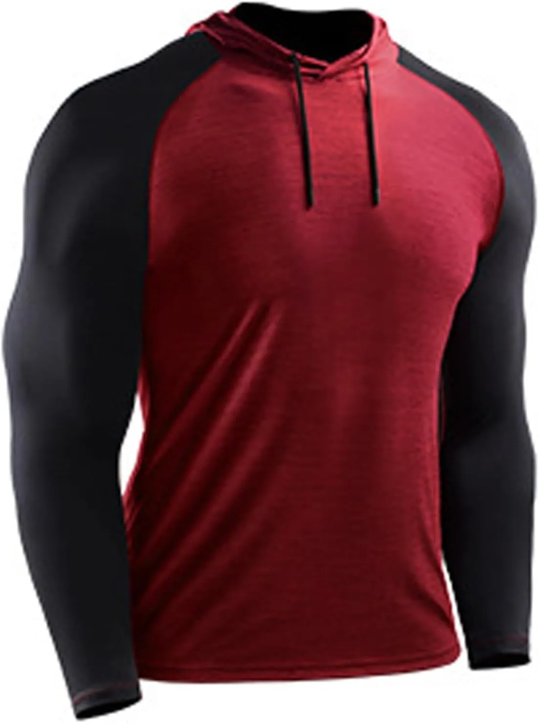 Men's Slim Fit Long Sleeve Hoodie Shirts with Drawstring Color Block Sweatshirt Casual Hooded Outdoor Pullover Tops