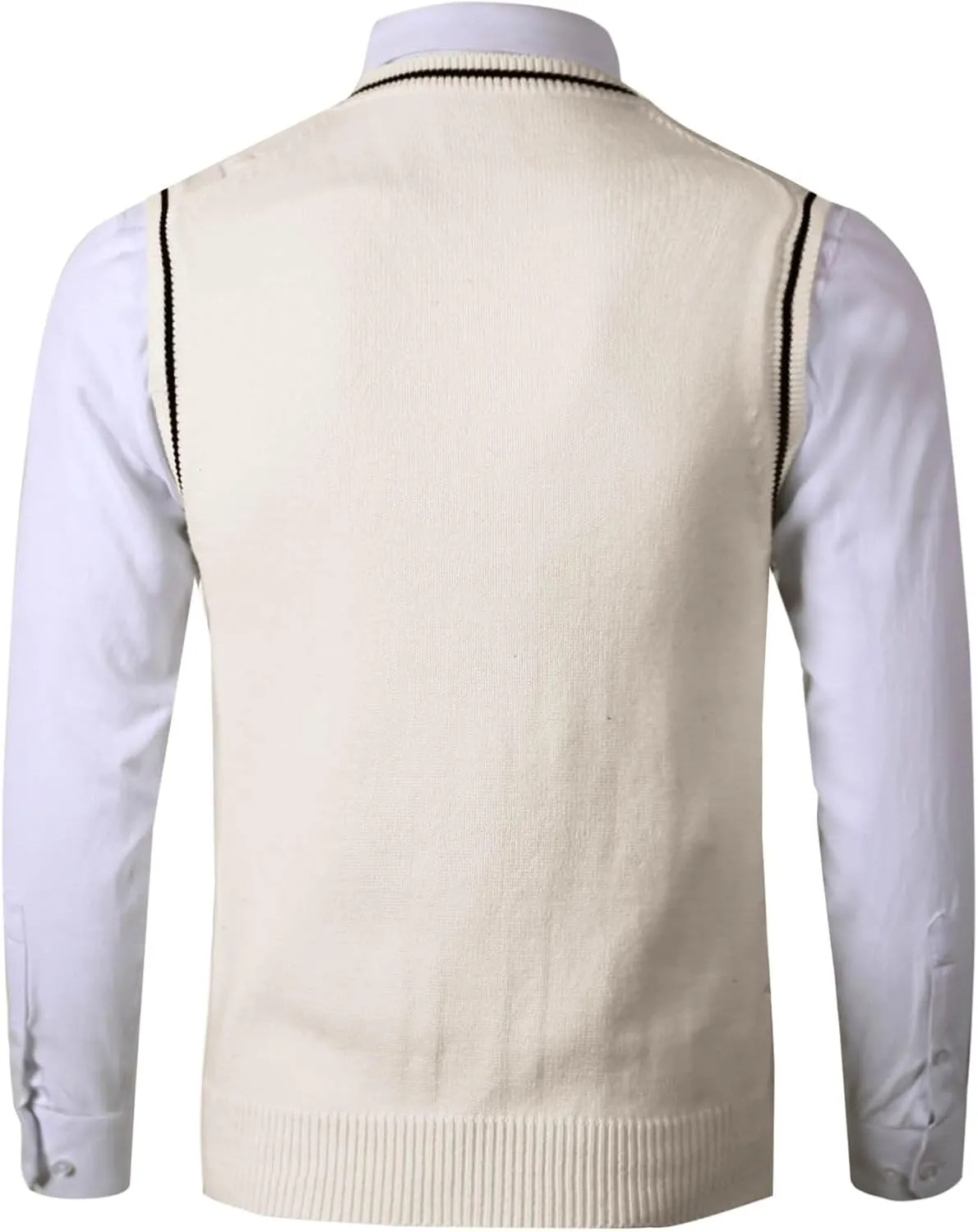 Men's Sweater Vest V Neck Casual Sleeveless Slim Fit Pullover Sweaters Striped Twisted Knit Vests Fall Winter Clothes