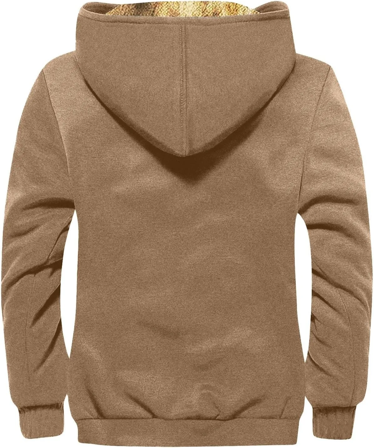 Mens Zip Up Hoodie Solid Color Hoodie Fashion Heavyweight Cotton Fleece Sherpa Lined Jacket Fall Jacket Coat