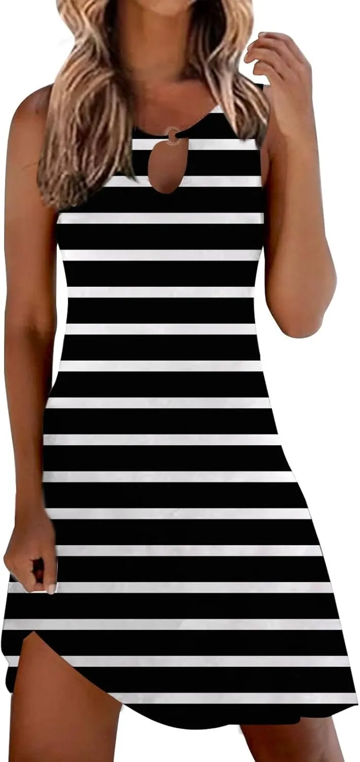 Minn Sundresd Sun Dresses for Women 2025 Vacation Beach Casual Summer Sundresses Sleeveless Tank Short Boho Dress