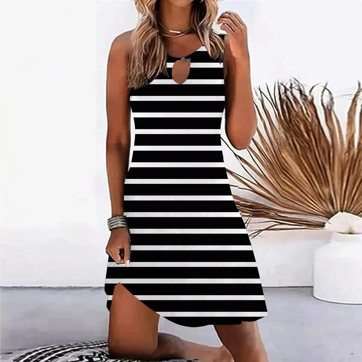 Minn Sundresd Sun Dresses for Women 2025 Vacation Beach Casual Summer Sundresses Sleeveless Tank Short Boho Dress