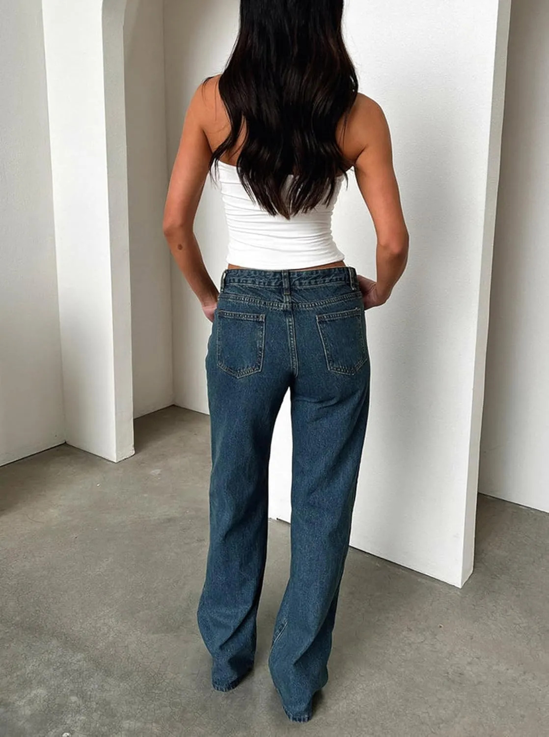 Mxiqqpltky Low Waist Bell Bottom Jeans for Women Y2k Straight Leg Stretch Bootcut Jeans Boyfriend Flare Denim Pants