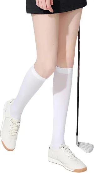 Over Knee Sunscreen Stocking, Non-Slip Breathable UPF50 Cooling Socks, Elastic Ice Silk Socks
