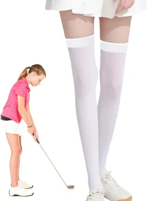 Over Knee Sunscreen Stocking, Non-Slip Breathable UPF50 Cooling Socks, Elastic Ice Silk Socks