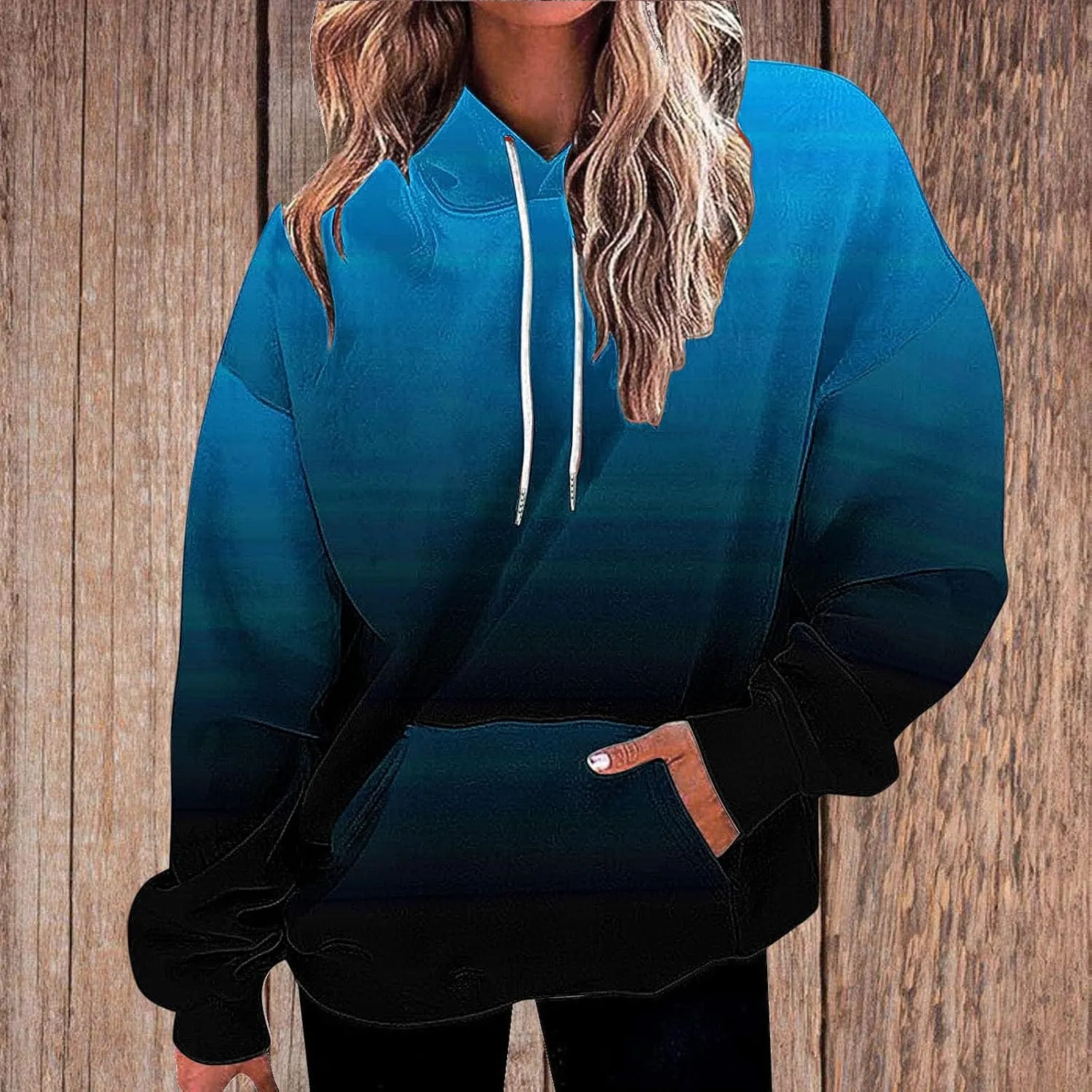 Oversized Sweatshirts for Women Loose Fit Fall Pullover Tops Neon Print Drawstring Hoodies Cute Trendy Clothes 2024