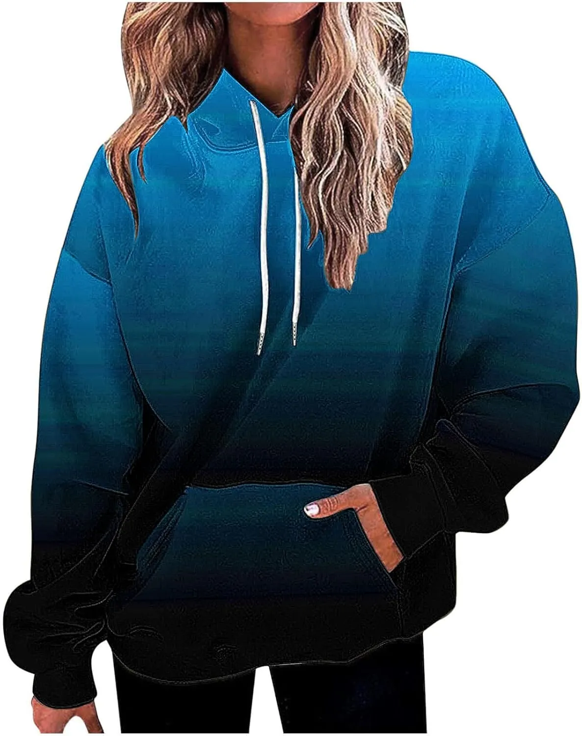 Oversized Sweatshirts for Women Loose Fit Fall Pullover Tops Neon Print Drawstring Hoodies Cute Trendy Clothes 2024