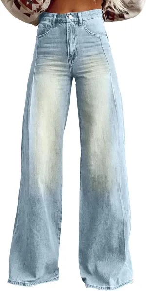 Pants for Women High Waisted Jeans Sweatpants Plus Size Wide Leg with
