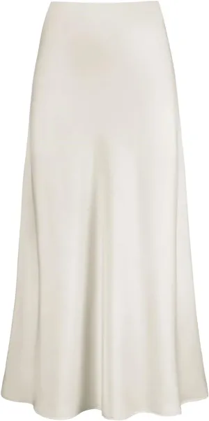 Satin Maxi Skirt for Women 2025 Trendy High Waisted Silk A-Line Skirts Party Summer Spring Elegant Long Dress