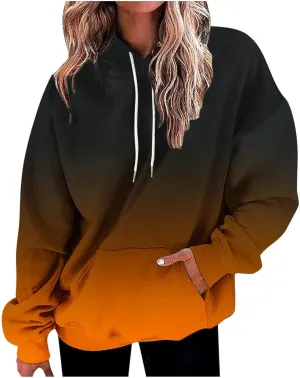 SHAOBGE Women's Casual Pink Cropped Oversized Long Sleeve Solid Hoodie Pullover Sweatshirt
