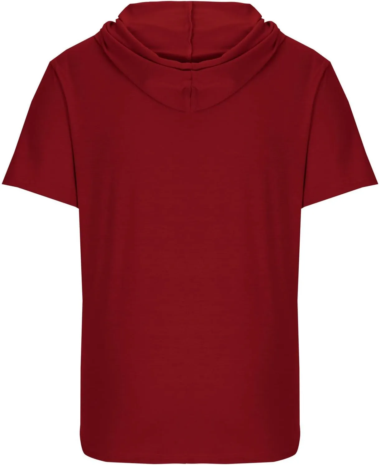 Short Sleeve Hoodies for Men Summer Slim Fit V Neck Pullover Tops with Drawstring Shirts Casual Solid Hooded T-Shirt