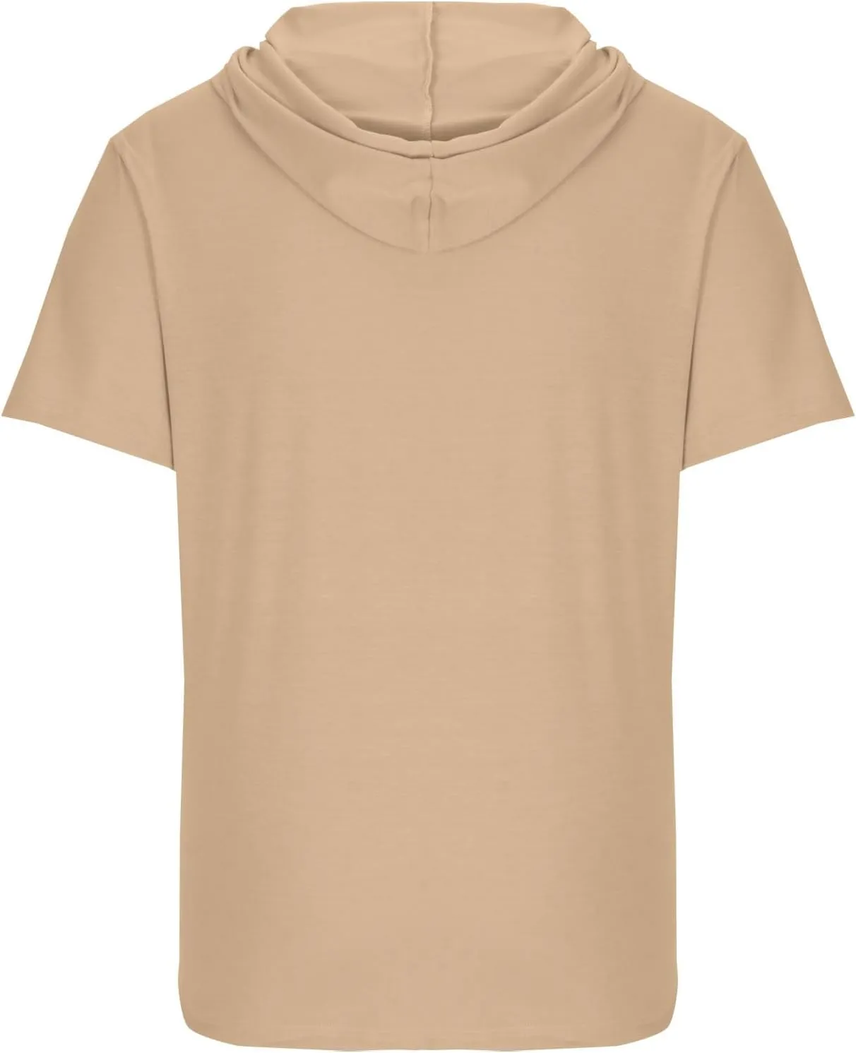 Short Sleeve Hoodies for Men Summer Slim Fit V Neck Pullover Tops with Drawstring Shirts Casual Solid Hooded T-Shirt