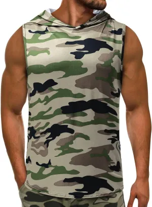 Sleeveless Hoodies for Men Workout Hooded Tank Tops Muscle Shirts Fashion Gym Undershirts Lightweight Casual Vest