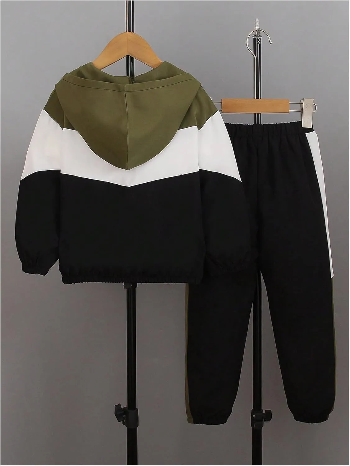 SOLY HUX Toddler Boy's Sweatsuit 2 Piece Fall Outfit Colorblock Zip Up Hoodies Jogger Sweatpants Set