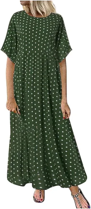 Summer Boho Casual Dress V Neck Sleeveless Flowy Tiered Ruffle Maxi Beach Sundress with Pockets Elastic Waist
