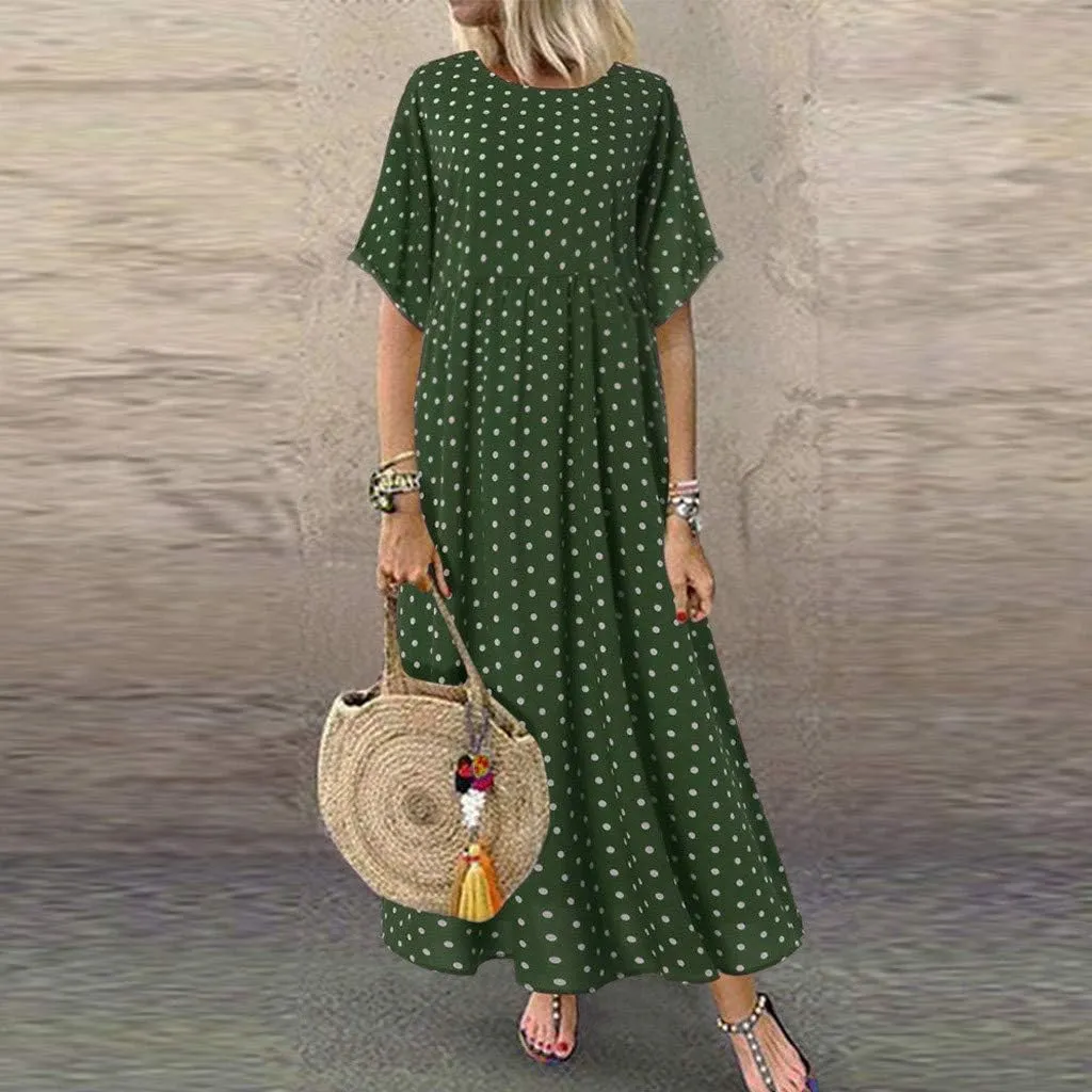 Summer Boho Casual Dress V Neck Sleeveless Flowy Tiered Ruffle Maxi Beach Sundress with Pockets Elastic Waist