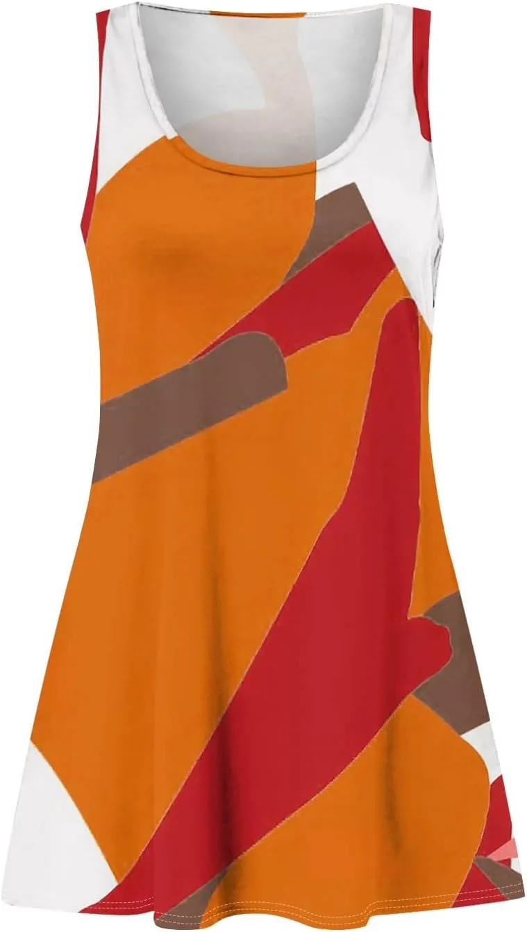 Sundresses for Women 2025 Casual Sleeveless Floral Printed Dress Loose Fit Dresses with Pockets