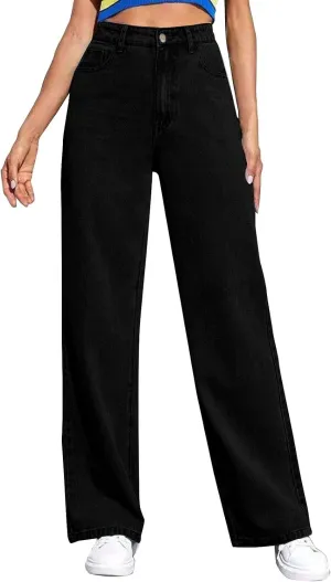 Sweatpants Jeans for Women 2025 Plus Size High Waisted Wide Leg Stretch Denim Pants Baggy Loose Trousers Cute Jeans
