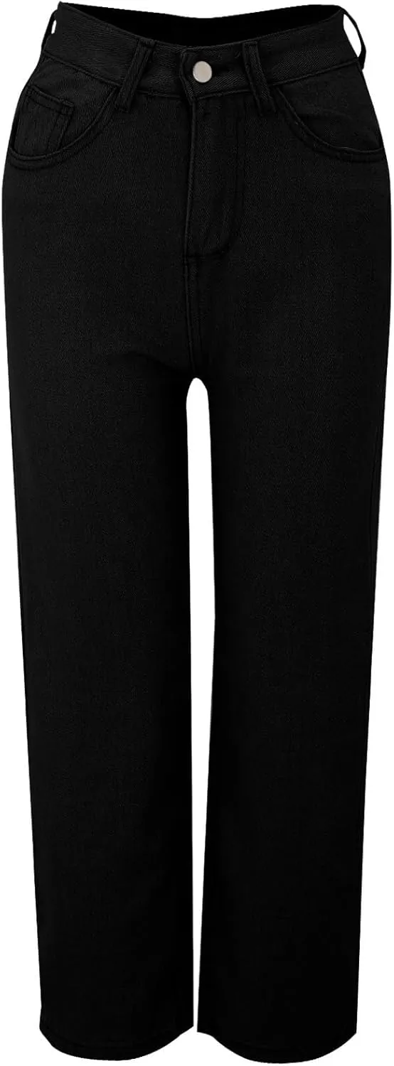 Sweatpants Jeans for Women 2025 Plus Size High Waisted Wide Leg Stretch Denim Pants Baggy Loose Trousers Cute Jeans