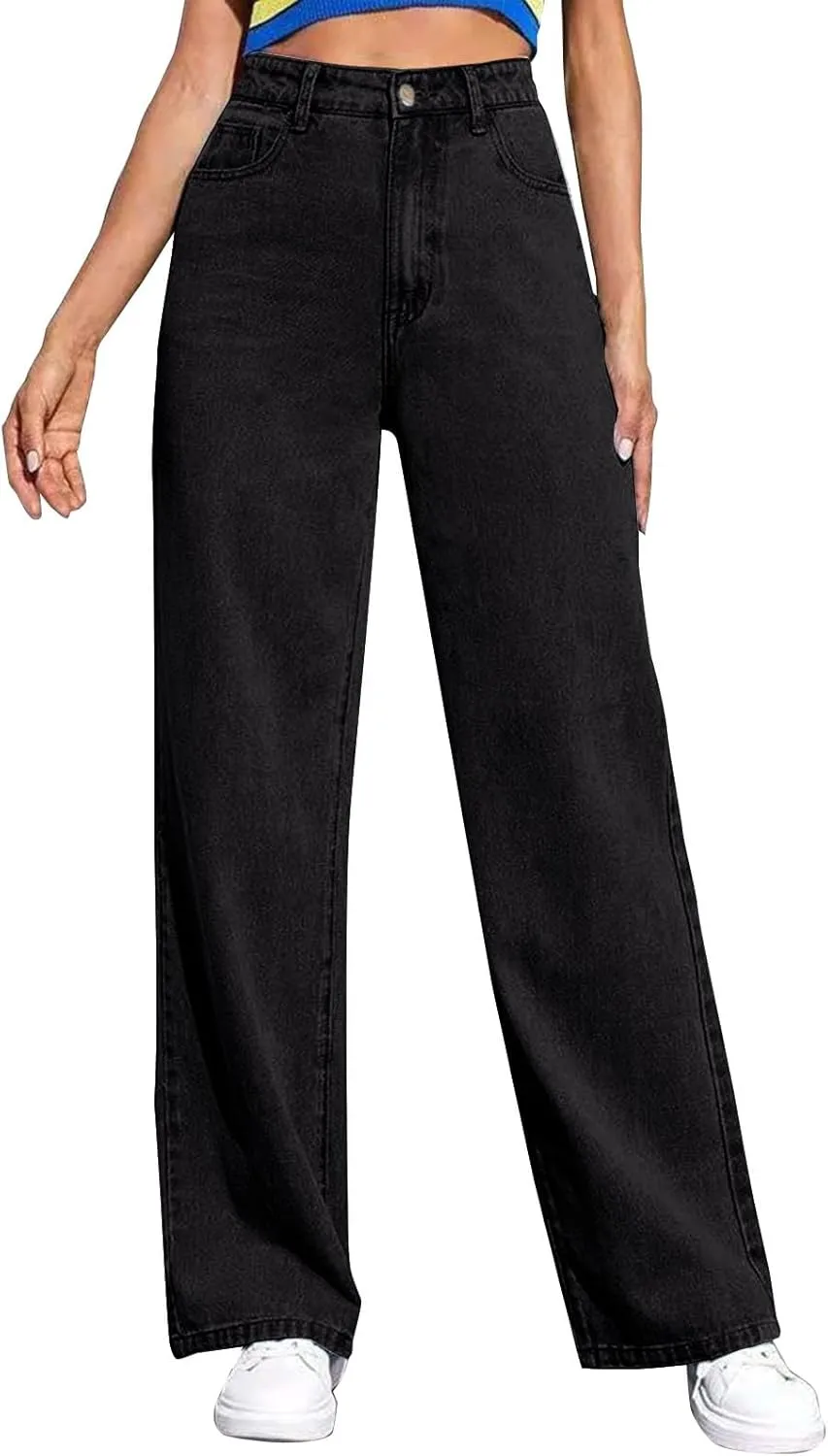Sweatpants Jeans for Women 2025 Plus Size High Waisted Wide Leg Stretch Denim Pants Baggy Loose Trousers Cute Jeans