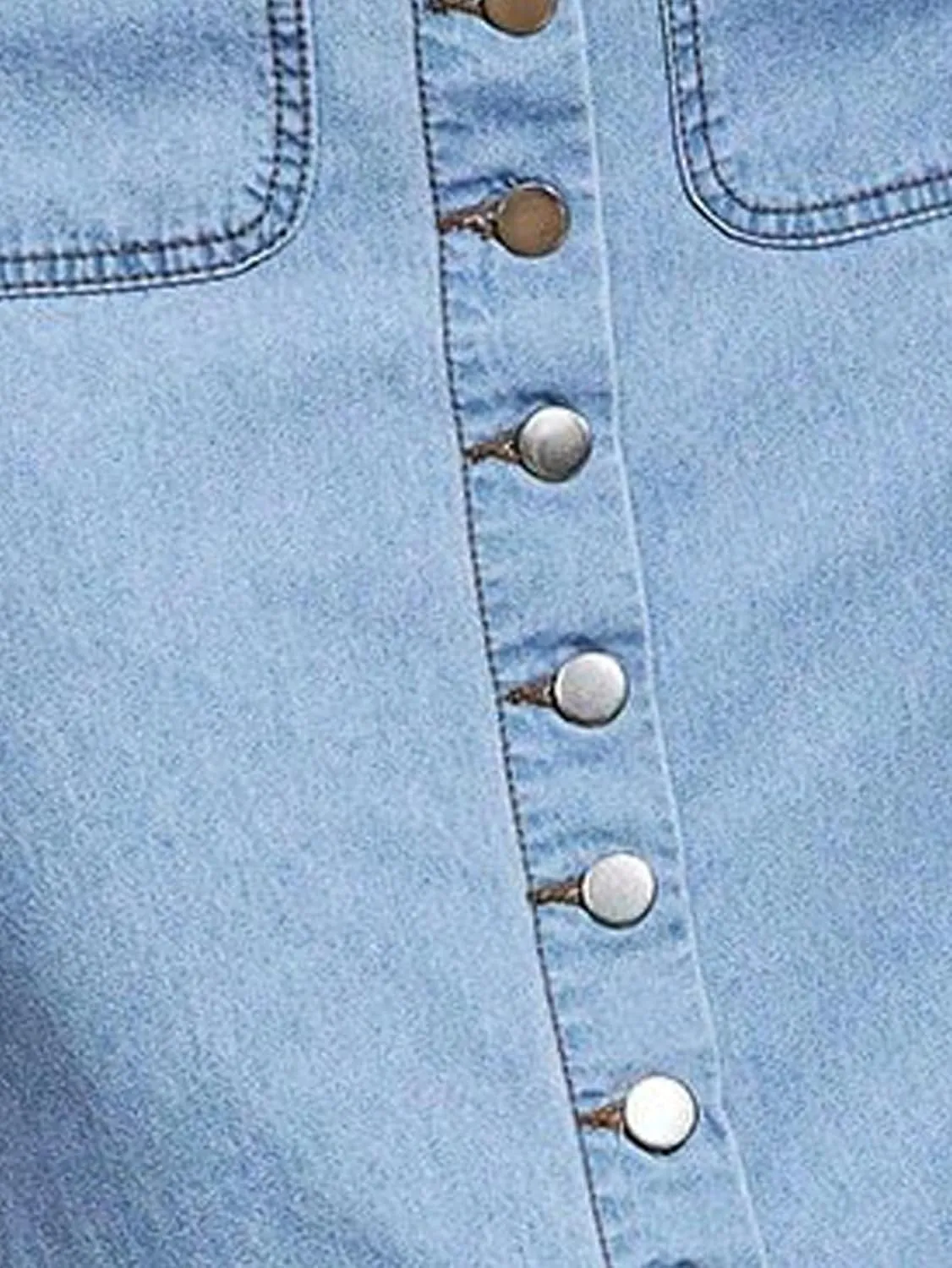 SweatyRocks Women's High Waist Button Front Straight Hem Denim Skirt Casual Split Hem Pocket Long Jean Skirt