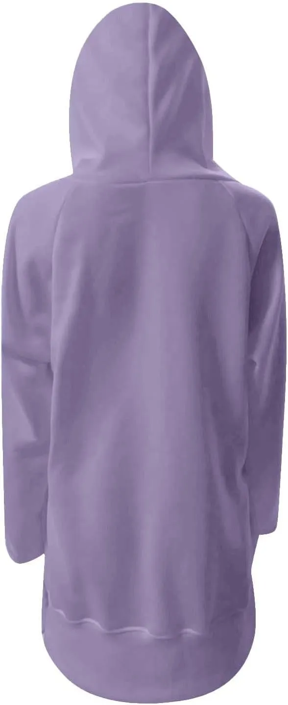 The Warmy Oversized Hoodie Dress for Women Trendy Casual Long Sleeve Split Hem Pullover Weighted Hoodie with Pocket