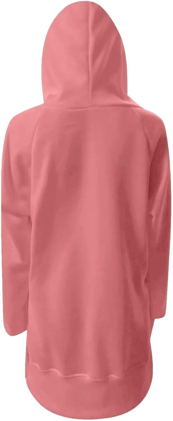 The Warmy Oversized Hoodie Dress for Women Trendy Casual Long Sleeve Split Hem Pullover Weighted Hoodie with Pocket