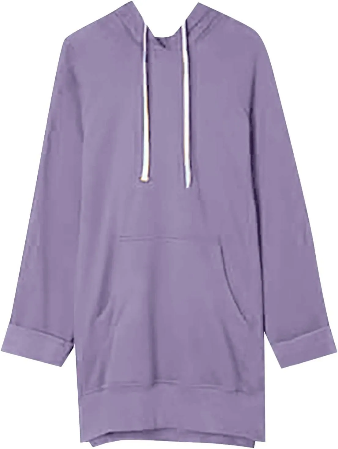 The Warmy Oversized Hoodie Dress for Women Trendy Casual Long Sleeve Split Hem Pullover Weighted Hoodie with Pocket