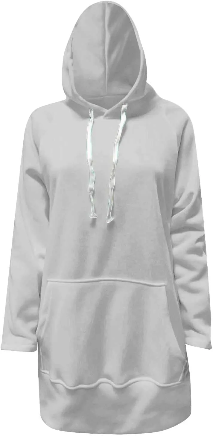The Warmy Oversized Hoodie Dress for Women Trendy Casual Long Sleeve Split Hem Pullover Weighted Hoodie with Pocket