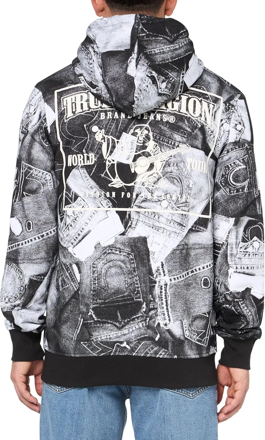 True Religion Men's AOP Zipup Hoodie