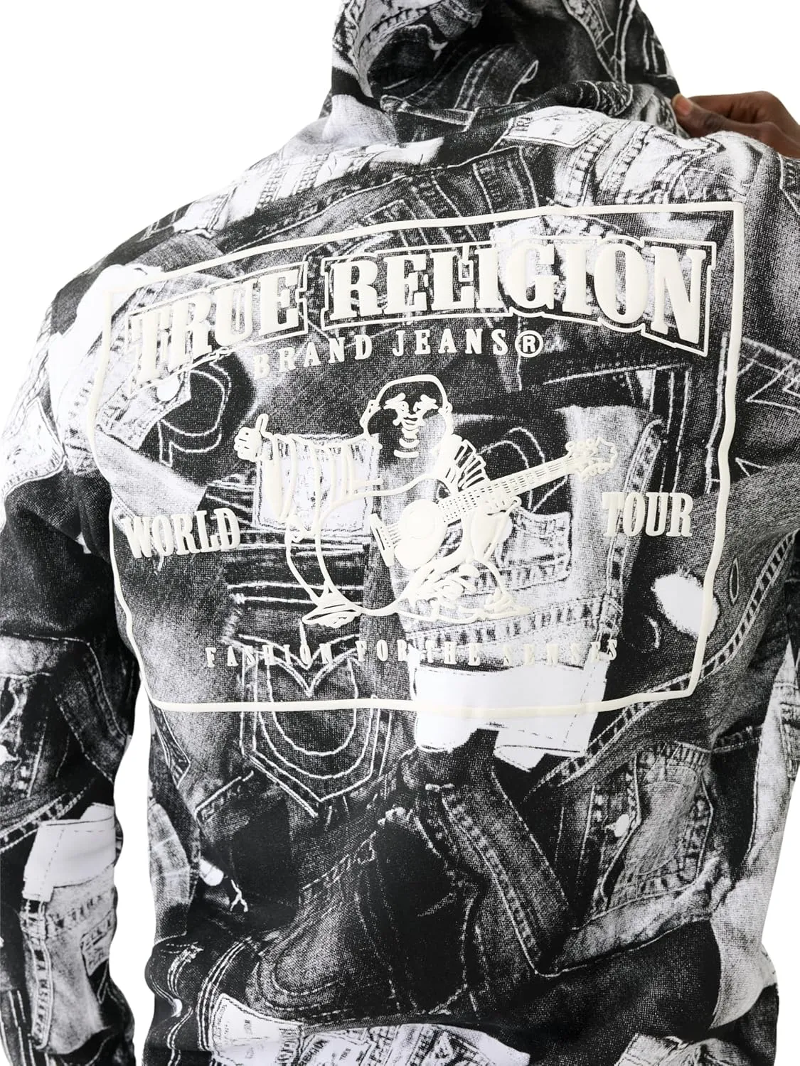 True Religion Men's AOP Zipup Hoodie