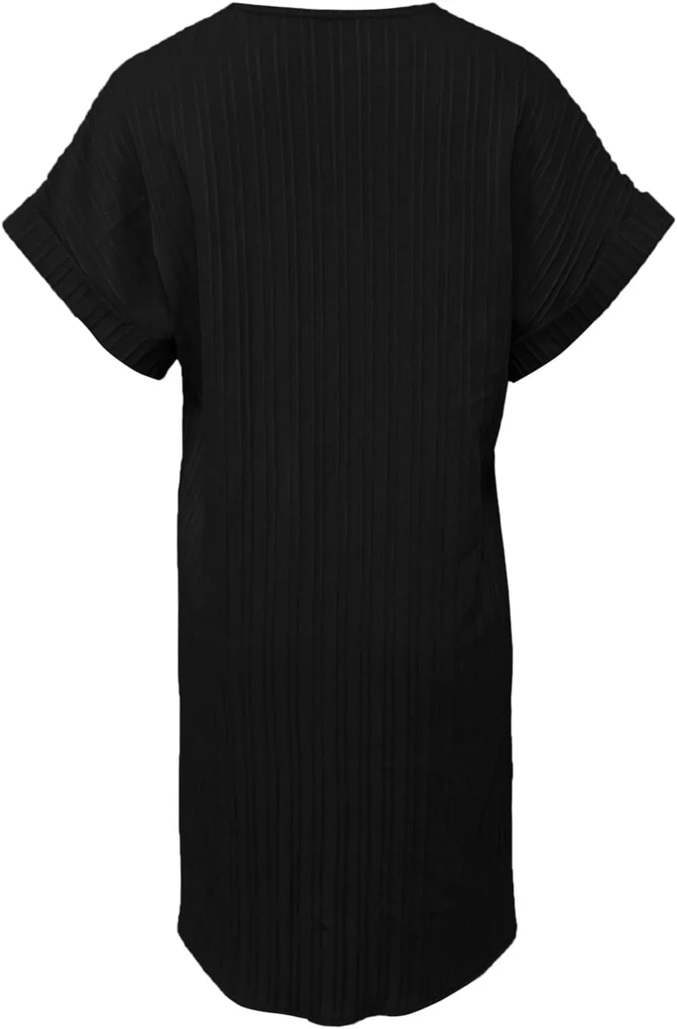Tshirt Dress Women Holiday Bohemian Button V Neck Short Sleeve Midi Ruched Dresses Party Vacation Beach Sundresses for Women