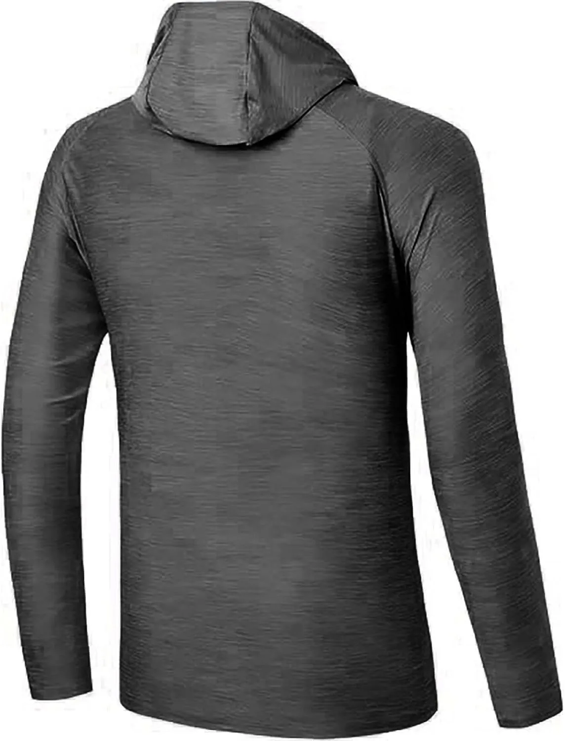 UPF 50  Fishing Shirts for Men Solid Long Sleeve UV Sun Protection Rash Guard Quick Dry Sun Hoodie with Neck Gaiter