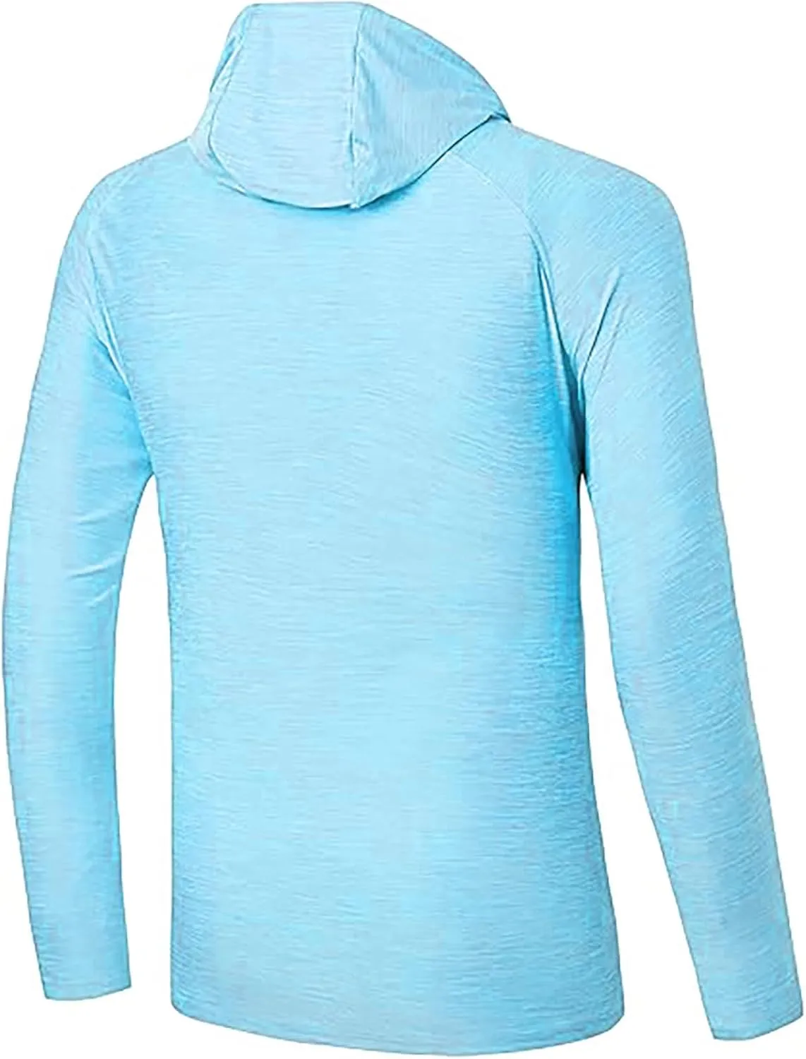 UPF 50  Fishing Shirts for Men Solid Long Sleeve UV Sun Protection Rash Guard Quick Dry Sun Hoodie with Neck Gaiter