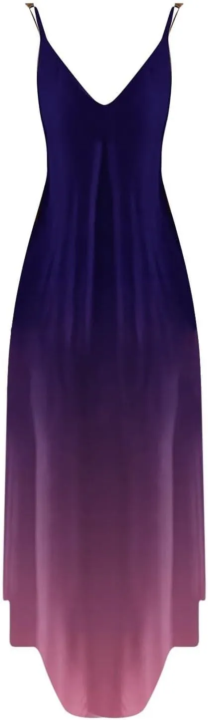 Vacation Dresses for Women 2025 Vintage Sexy Flowy V Neck Sleeveless Maxi Dress Gift Petite 80S Outfit for Women