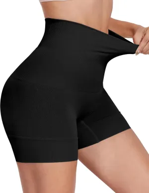 Visible tummy control high waist shapewear for women with slip shorts for under dresses and skirts