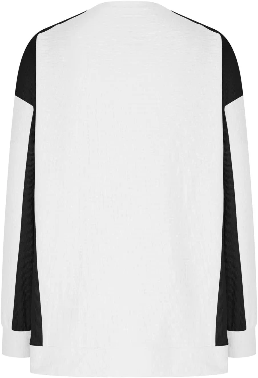 Waffle Knit Sweatshirts for Women Colorblock Patchwork Pullover Tops Fashion Casual Crewneck Baggy Tunic Sweater 2024