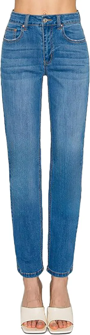 WAX JEAN Women's High Waisted Straight Leg Repreve Denim Jeans