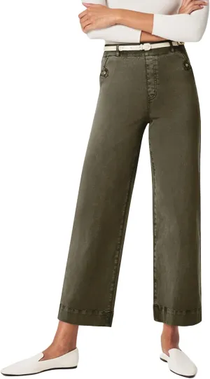 Wide Leg Cropped Jeans for Women Casual Stretch Twill High Waisted Jeans Straight Ankle Denim Pants with Pockets 2024