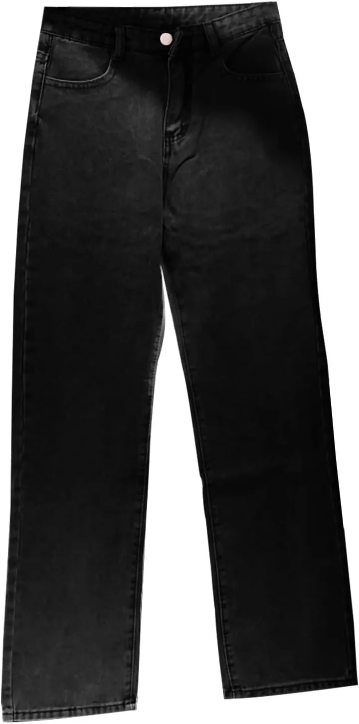 Wide Leg Jeans Woman High Waisted Flare Leg Denim Pants Casual Baggy Boyfriend Trousers