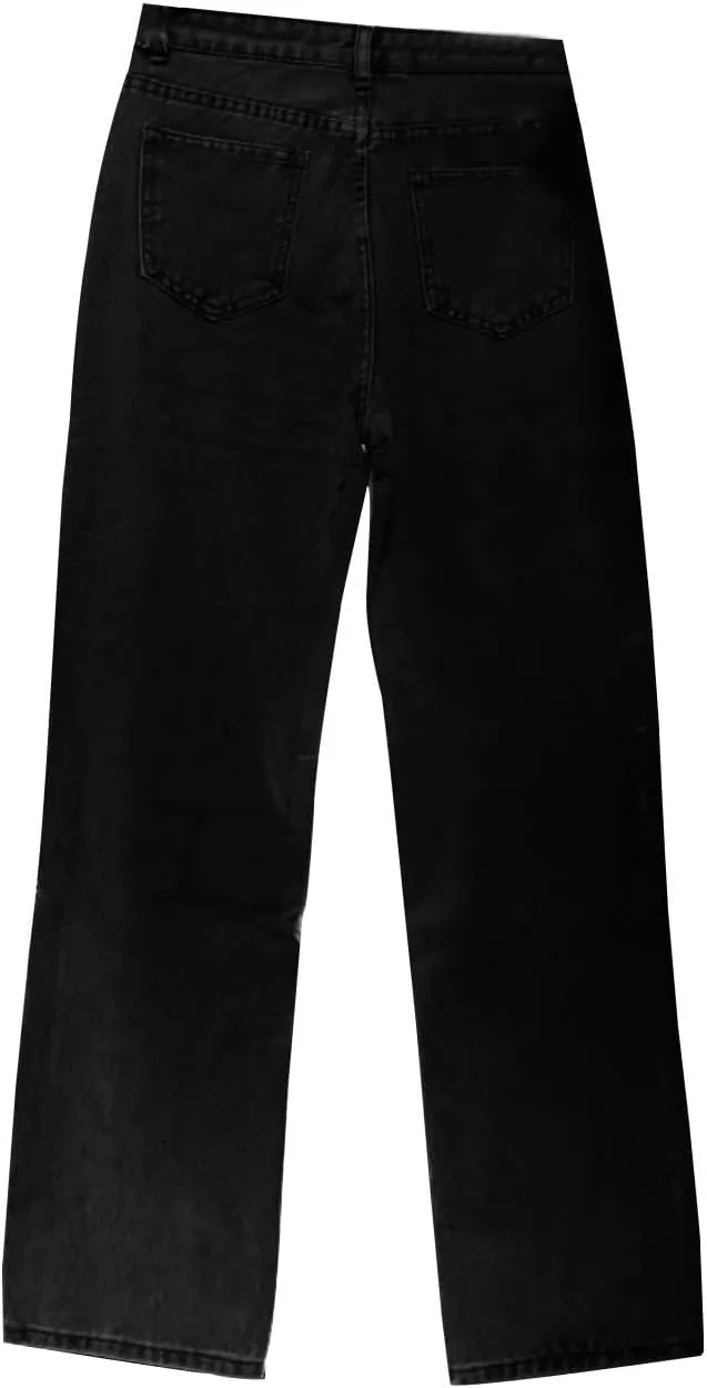 Wide Leg Jeans Woman High Waisted Flare Leg Denim Pants Casual Baggy Boyfriend Trousers