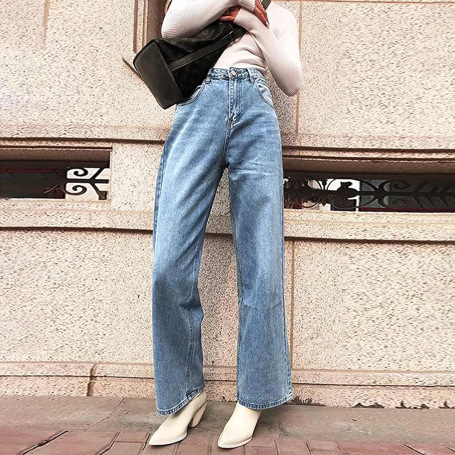 Women Baggy Wide Leg Jeans High Waist Boyfriend Jeans Straight Leg Loose Trousers Y2k Streetwear Pants for Women.