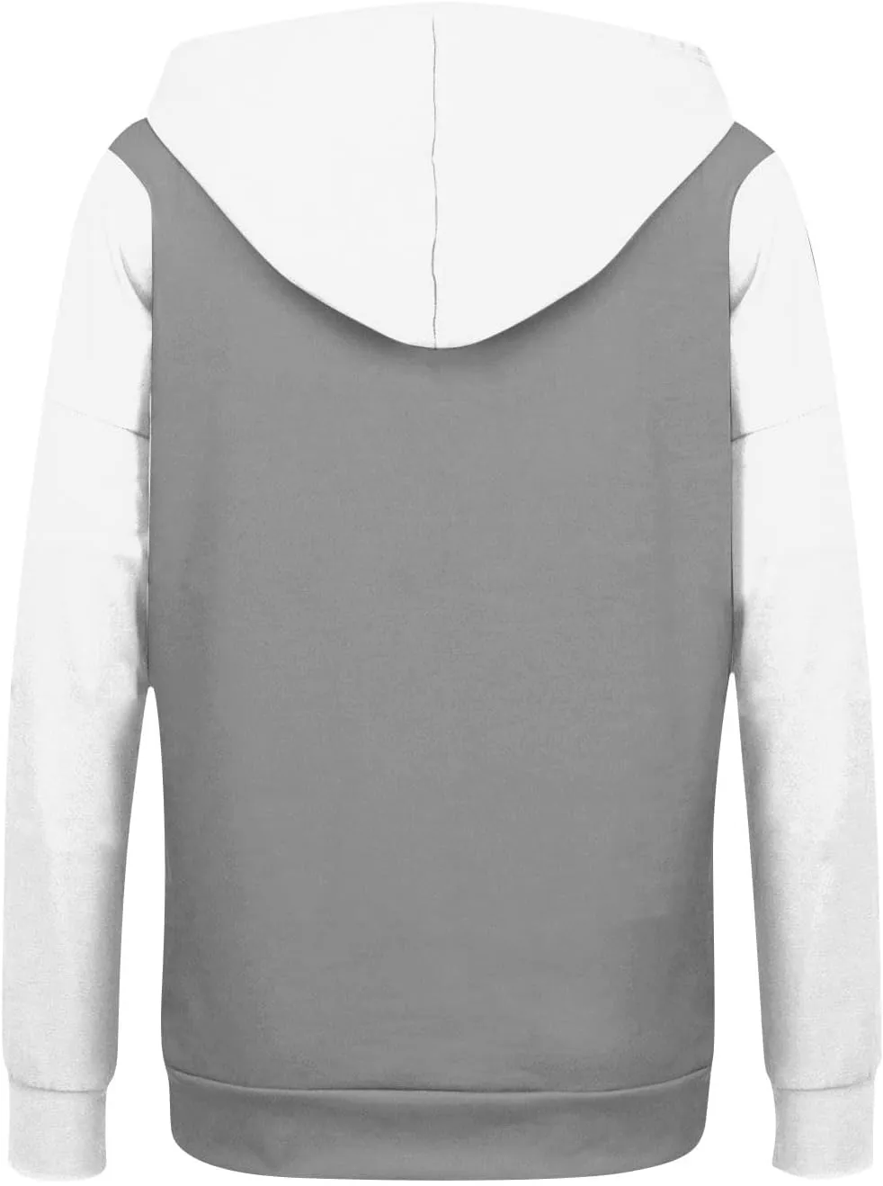 Women Zip Up Hoodie Long Sleeve Fleece Jacket Y2k Colorblock Drawstring Oversized Hooded Sweatshirt with Pockets