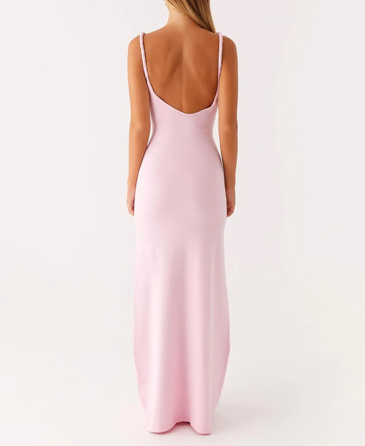 Women's 2025 Summer Maxi Dress Spaghetti Strap Slip Bodycon Dress Scoop Neck Cocktail Party Long Dresses