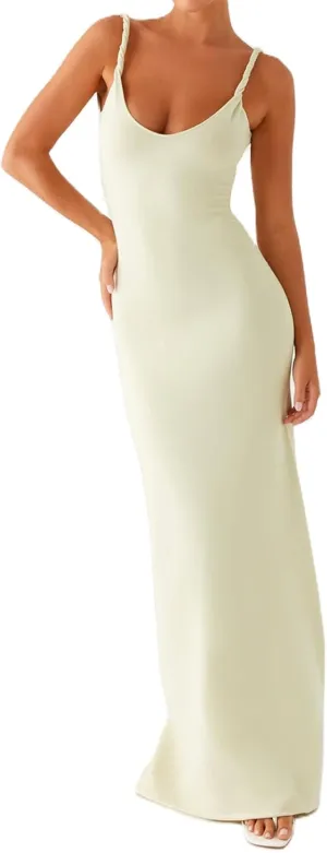 Women's 2025 Summer Maxi Dress Spaghetti Strap Slip Bodycon Dress Scoop Neck Cocktail Party Long Dresses