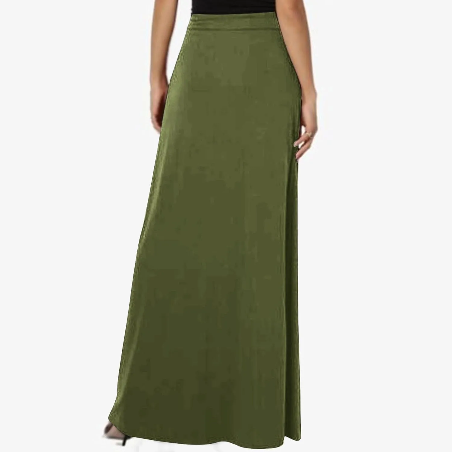 Womens Business Casual Pencil Skirt Solid Elastic High Waist Maxi Skirts 2024 Dressy Going Out Work Long Skirts